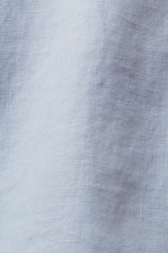 Short sleeve linen blouse, LIGHT BLUE LAVENDER, detail image number 5
