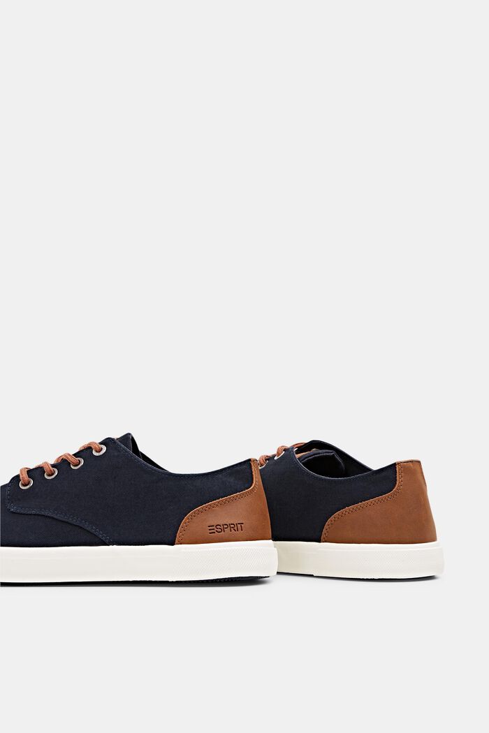 Canvas trainers with faux leather elements, NAVY, detail image number 5