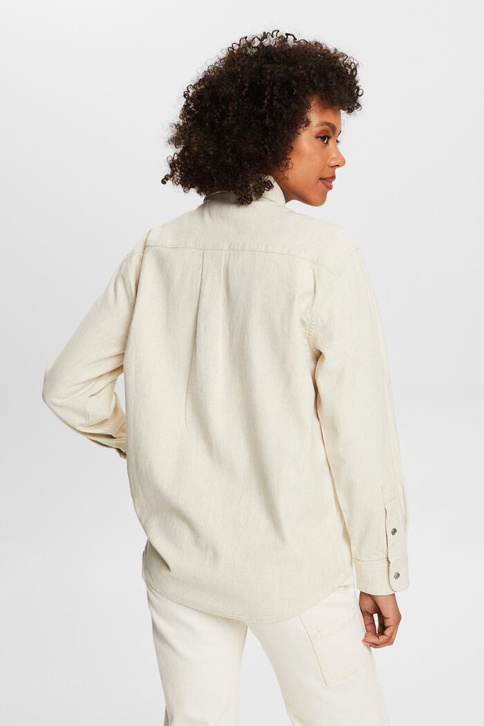 Long-sleeve Overshirt Blouse, OFF WHITE, detail image number 2