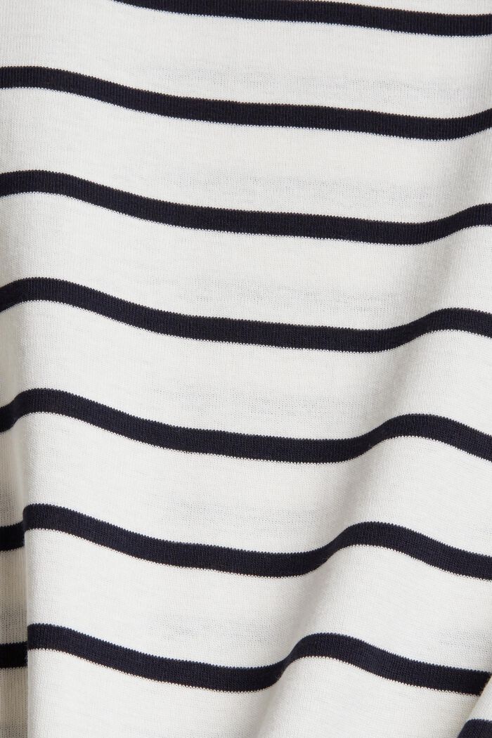 Striped Round Neck Cotton Top, NAVY COLORWAY, detail image number 1