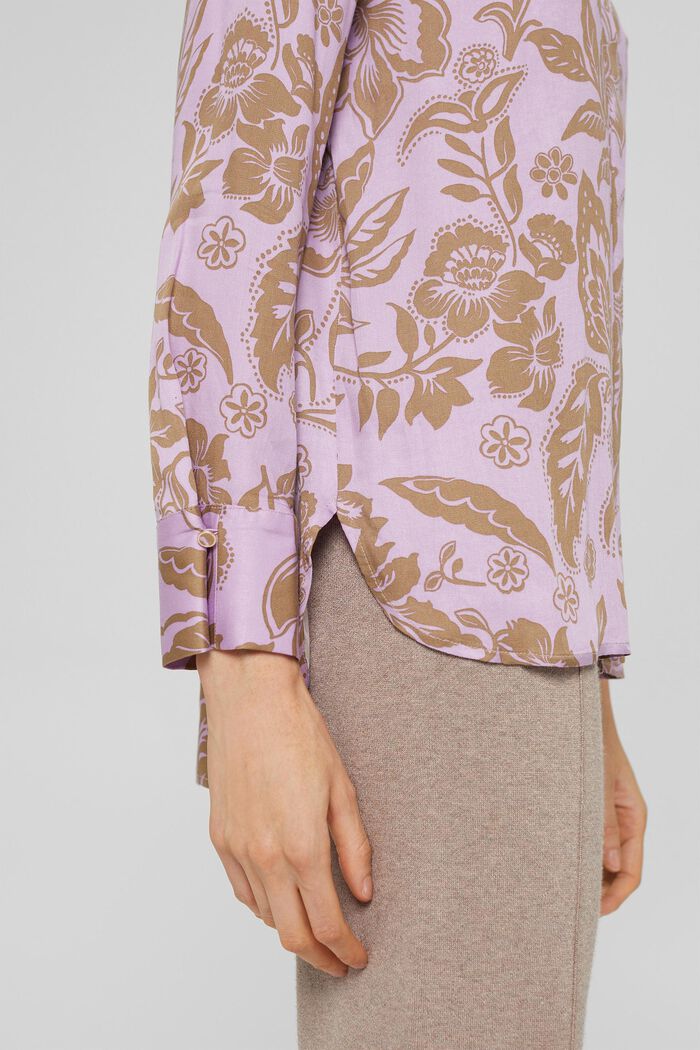 Floral print blouse, LENZING™ ECOVERO™, LILAC, detail image number 2