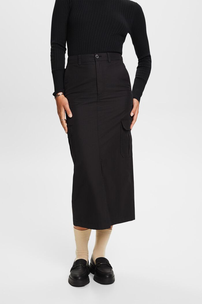 Cargo midi skirt, BLACK, detail image number 0