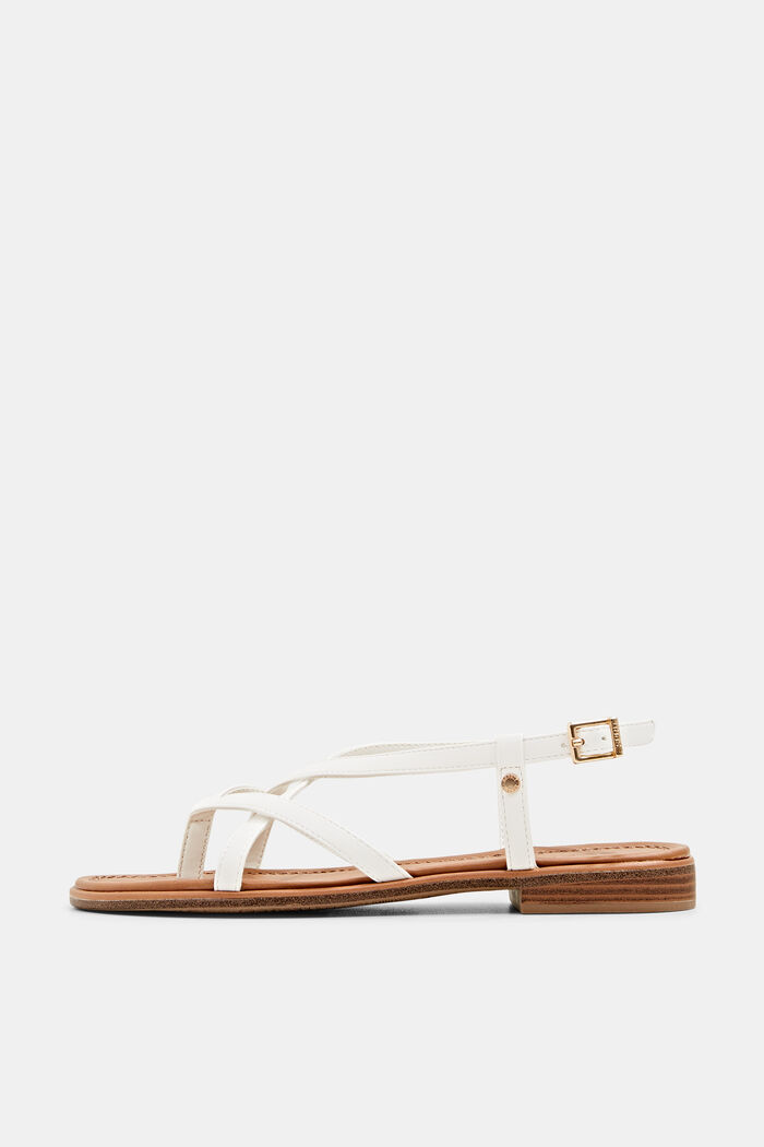 Toe post sandals, WHITE, overview