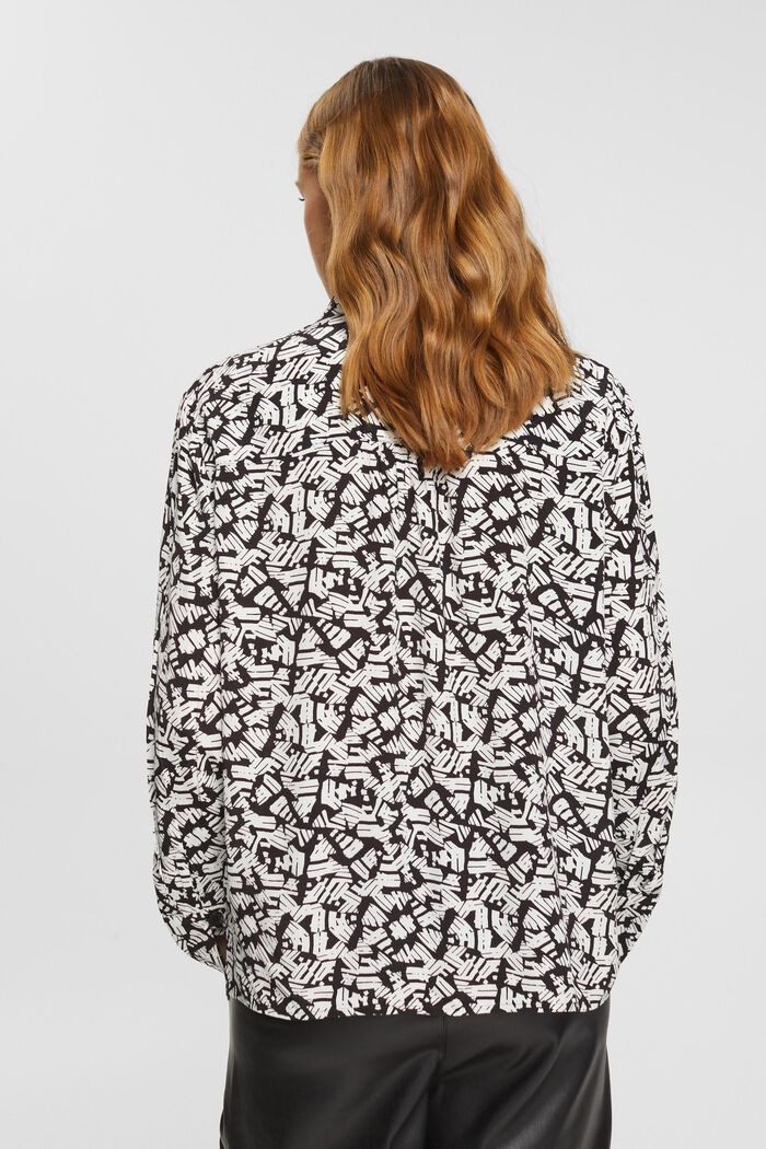 Patterned crepe blouse, BLACK, detail image number 3