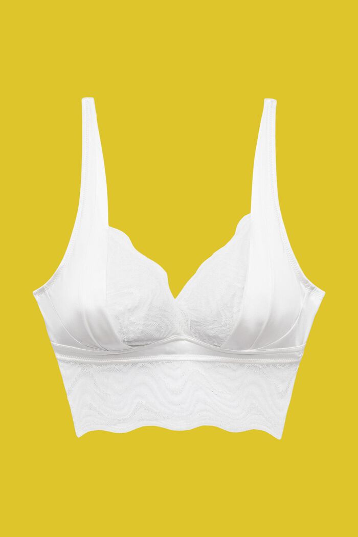 Wireless bra with wide lace trim, OFF WHITE, detail image number 4