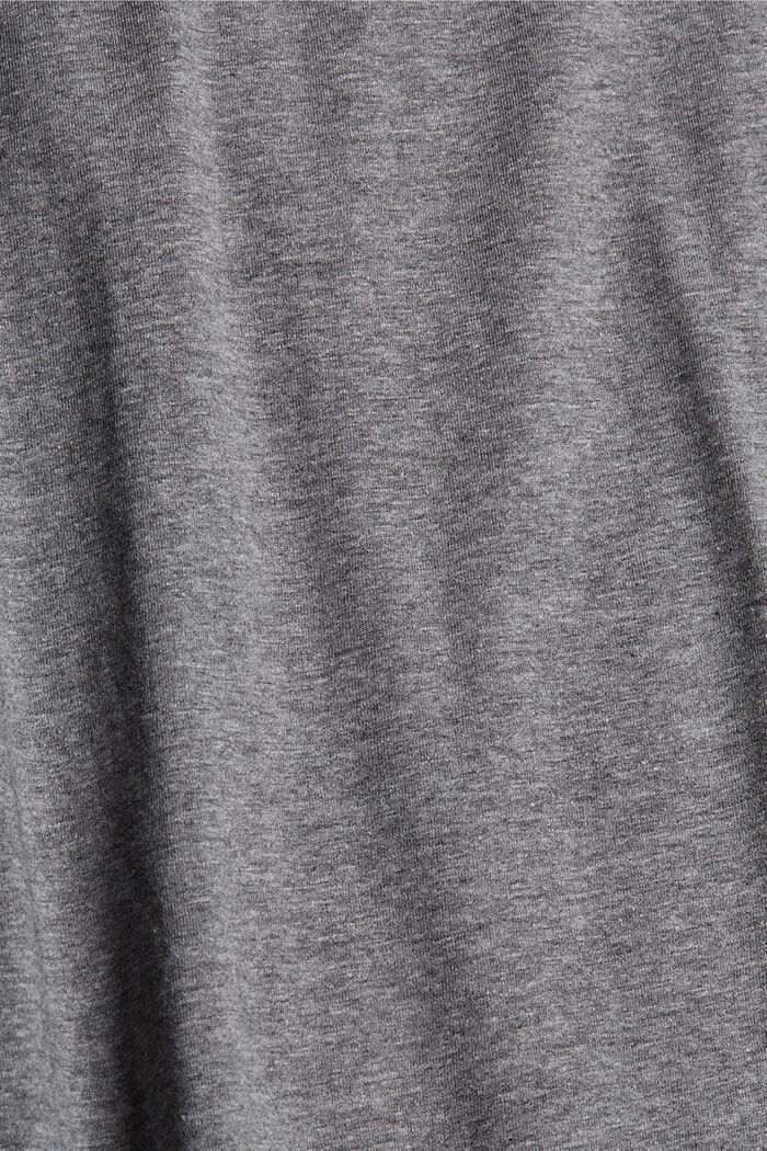 CURVY long sleeve top with glitter, in an organic cotton blend, GUNMETAL, detail image number 1