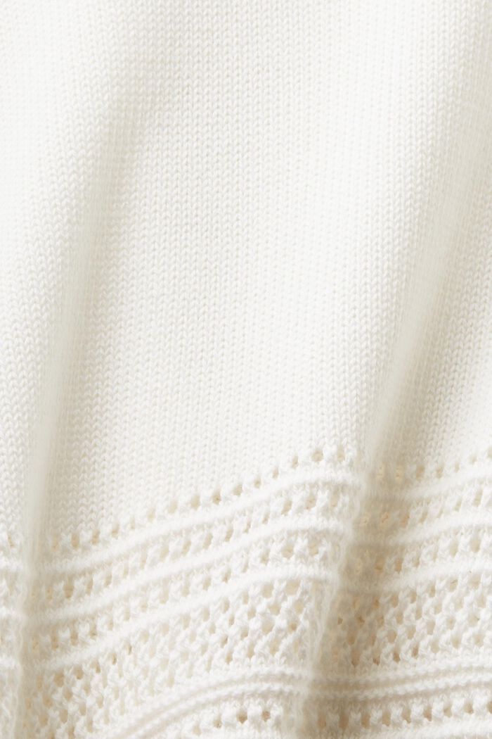 Crewneck Open-Knit Sweater, OFF WHITE, detail image number 5