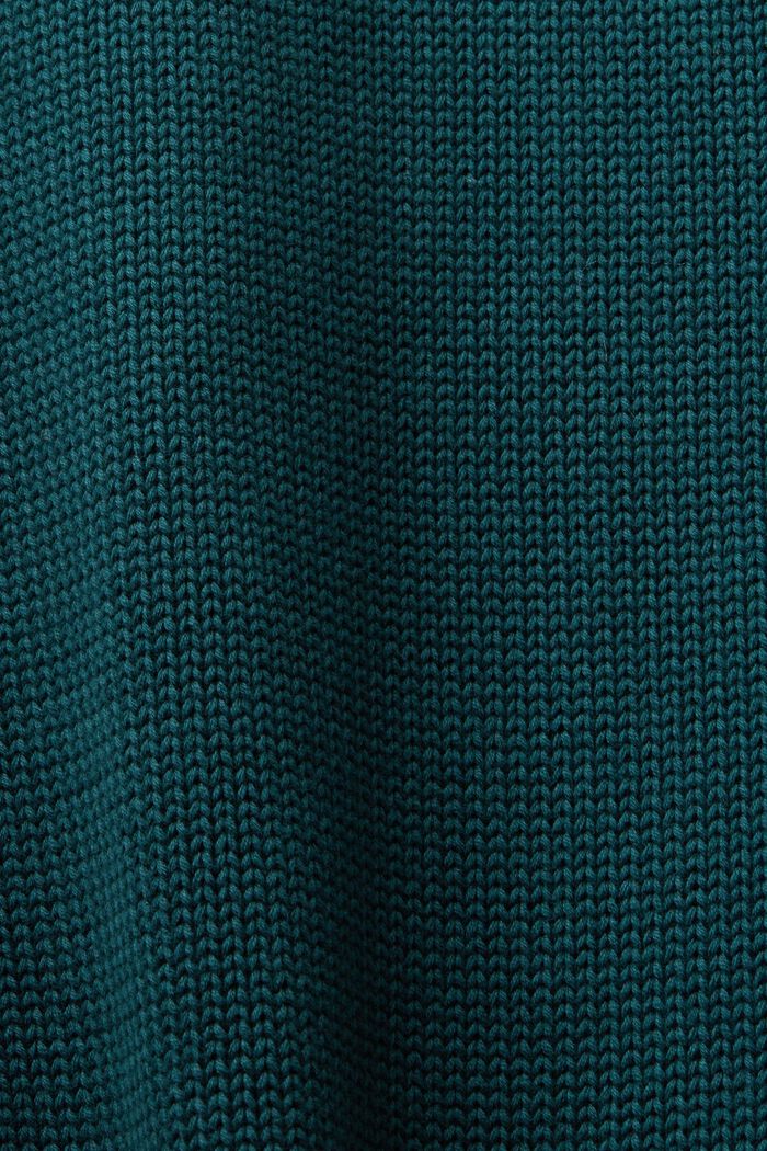 Knitted Turtleneck Mini Dress, EMERALD GREEN, detail image number 5