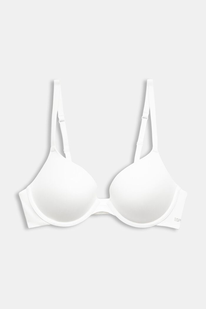 Logo Padded Underwired Bra, OFF WHITE, detail image number 4