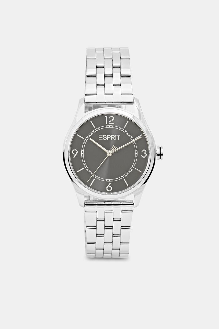 Stainless steel watch with five-strand link bracelet, SILVER, overview