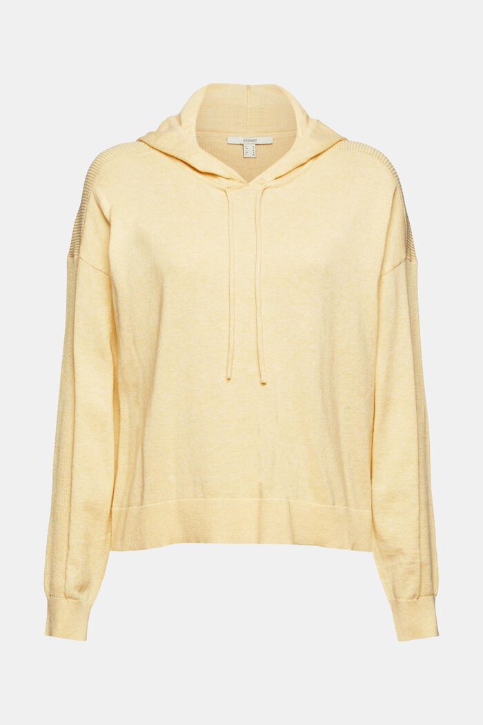 Hooded jumper, 100% cotton, DUSTY YELLOW, detail image number 2