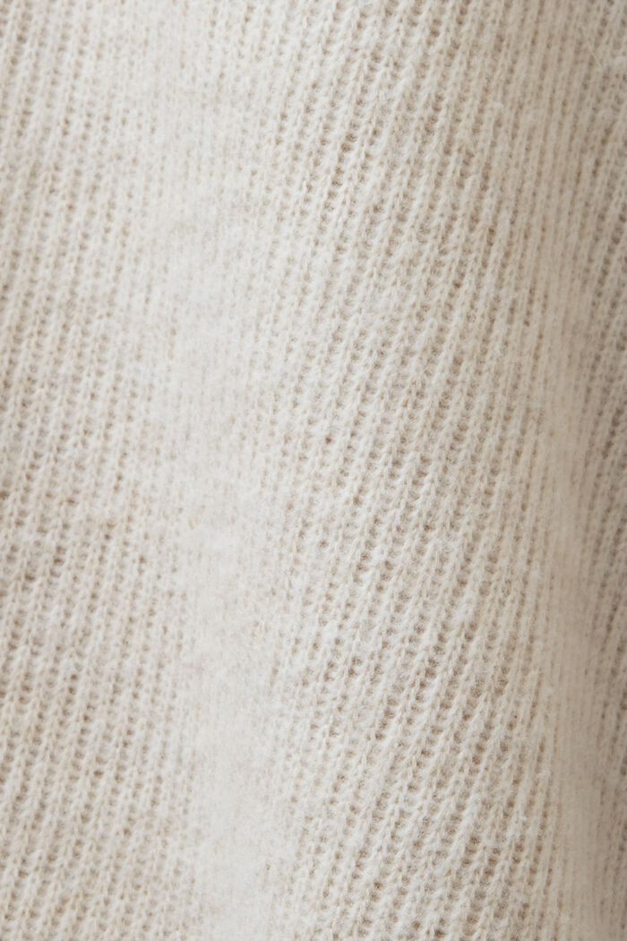 Brushed Ribbed Knit Hoodie, ICE, detail image number 5
