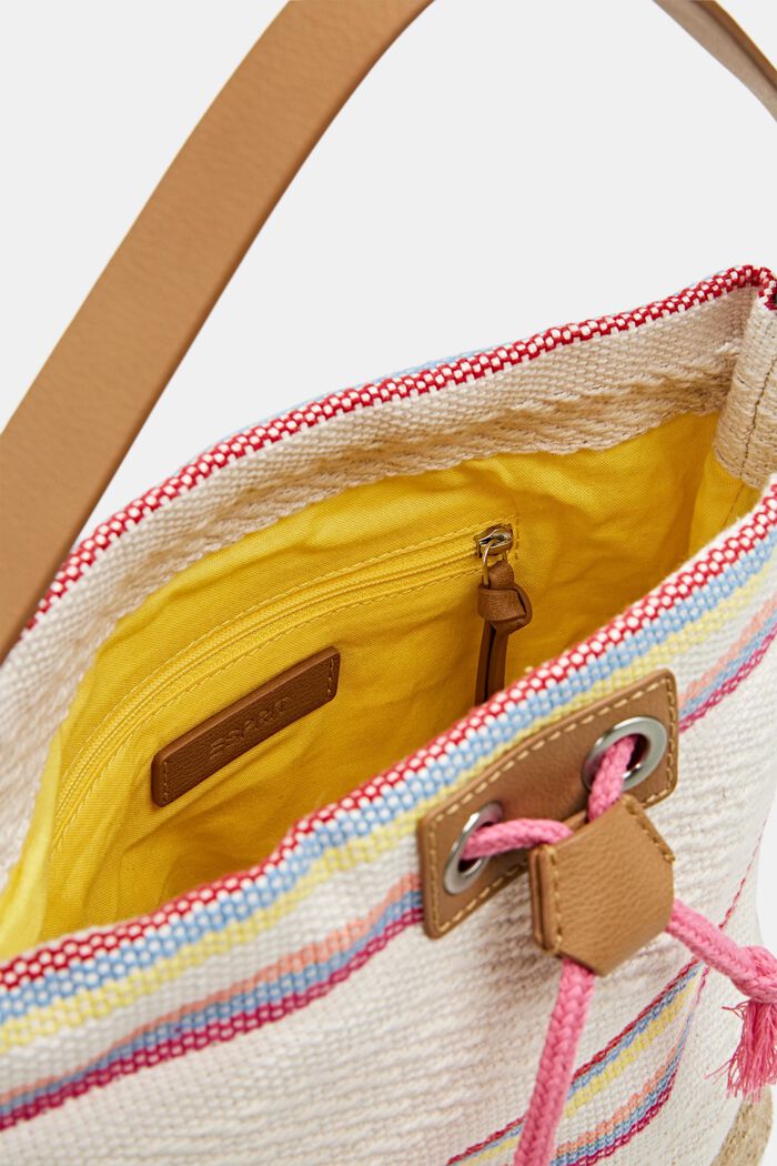 Vegan: Bucket bag with colourful stripes, PINK, detail image number 4
