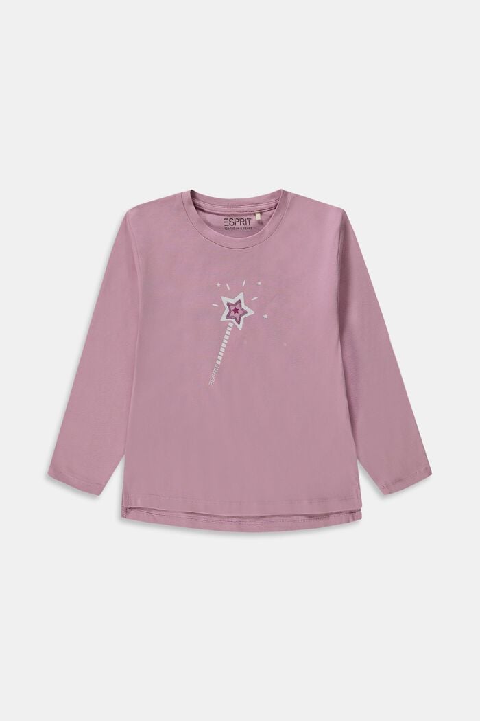 Long sleeve top with sequin details, MAUVE, detail image number 0