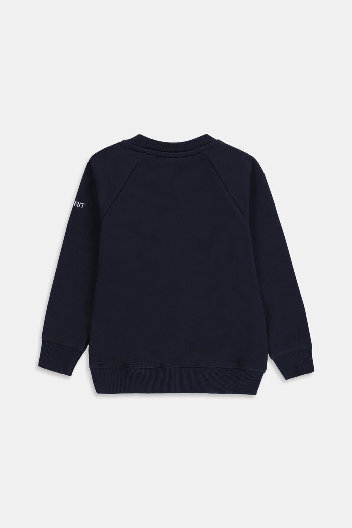 Sweatshirt with logo made of 100% cotton, NAVY, detail image number 1