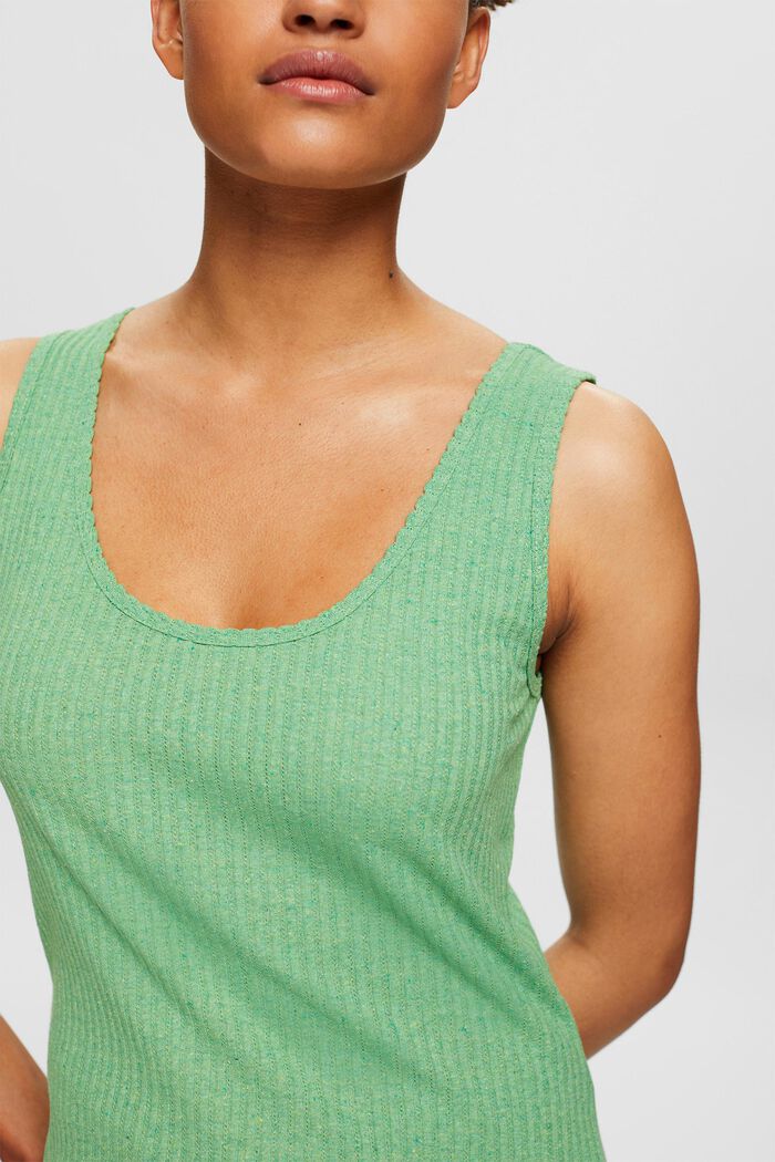 Top with pointelle pattern, GREEN, detail image number 0