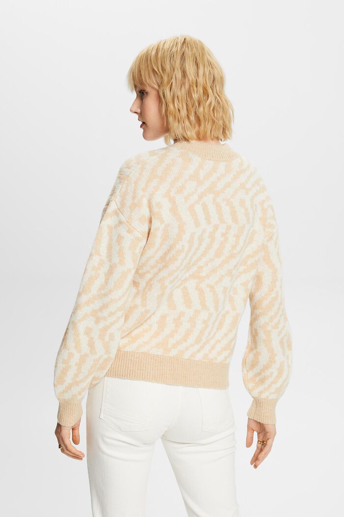 Abstract Jacquard Sweater, DUSTY NUDE, detail image number 3