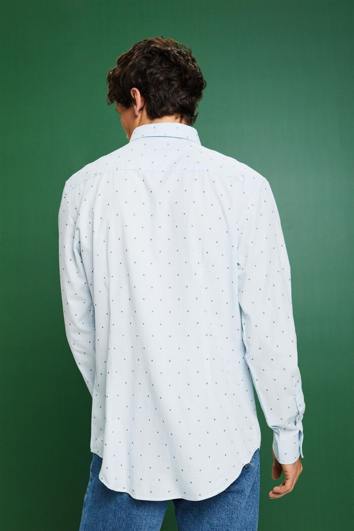 Embroidered Cotton Slim Fit Shirt, PASTEL BLUE, detail image number 2