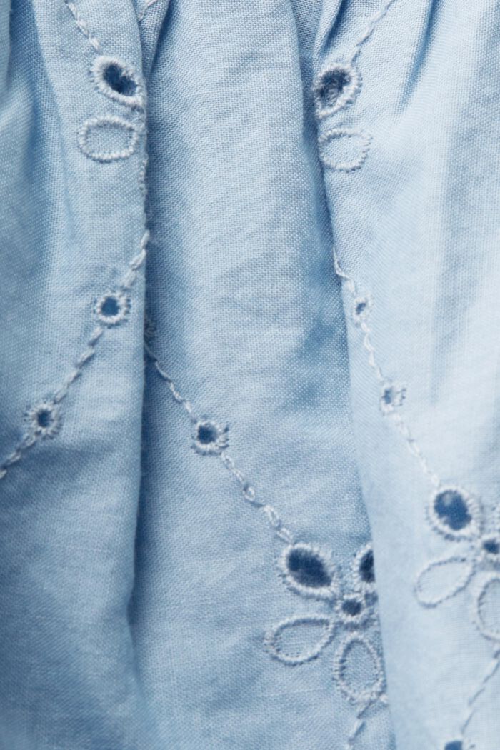 Embroidered dress, 100% cotton, LIGHT BLUE LAVENDER, detail image number 4