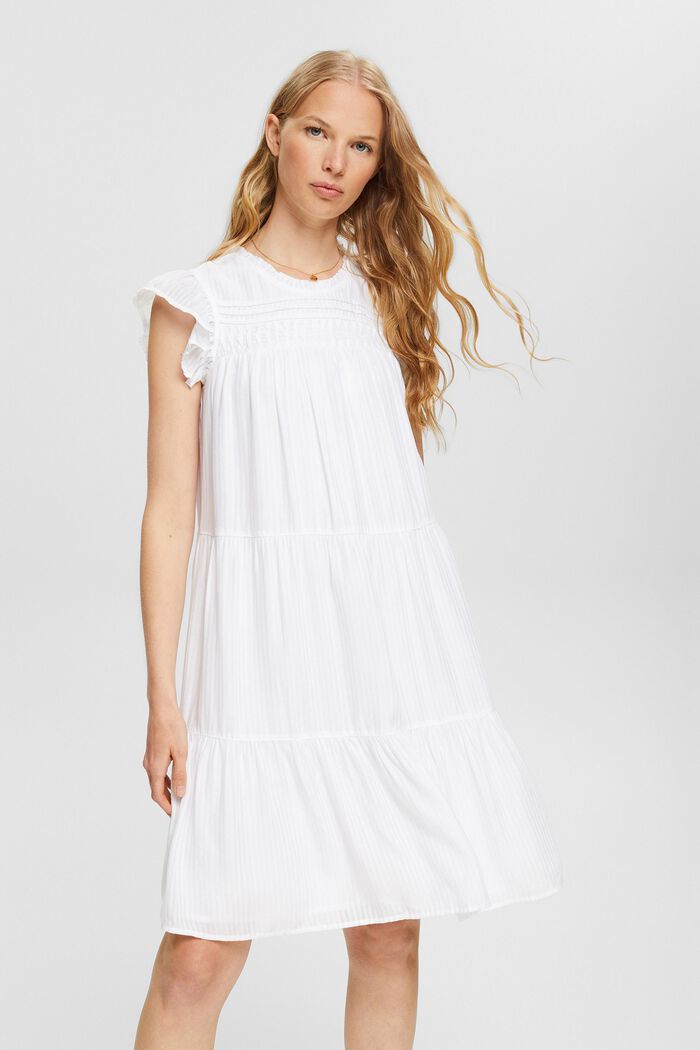 Dress with delicate stripes, WHITE, detail image number 0