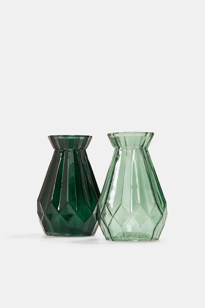 Set of two small crystal vases