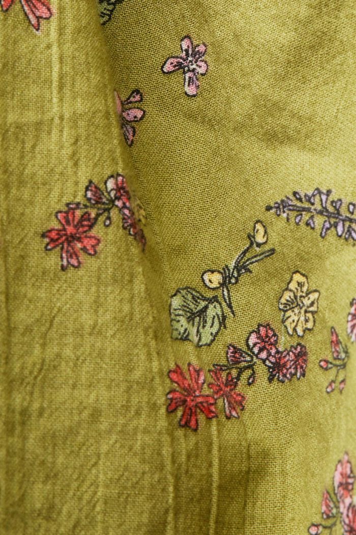 Printed mini dress, 100% cotton, PISTACHIO GREEN, detail image number 5