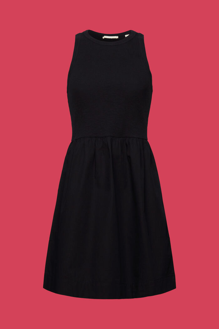 Fabric mix mini dress, BLACK, detail image number 6
