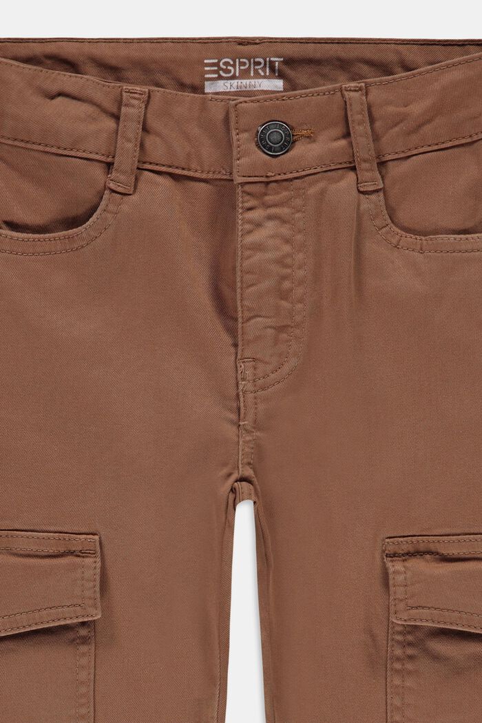Cotton cargo trousers with an adjustable waistband, CARAMEL, detail image number 2