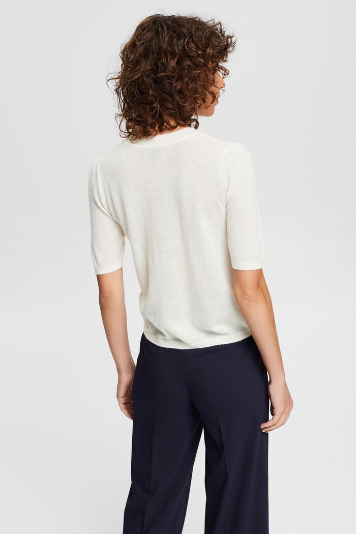 Wool/alpaca blend: Short sleeve jumper, OFF WHITE, detail image number 3