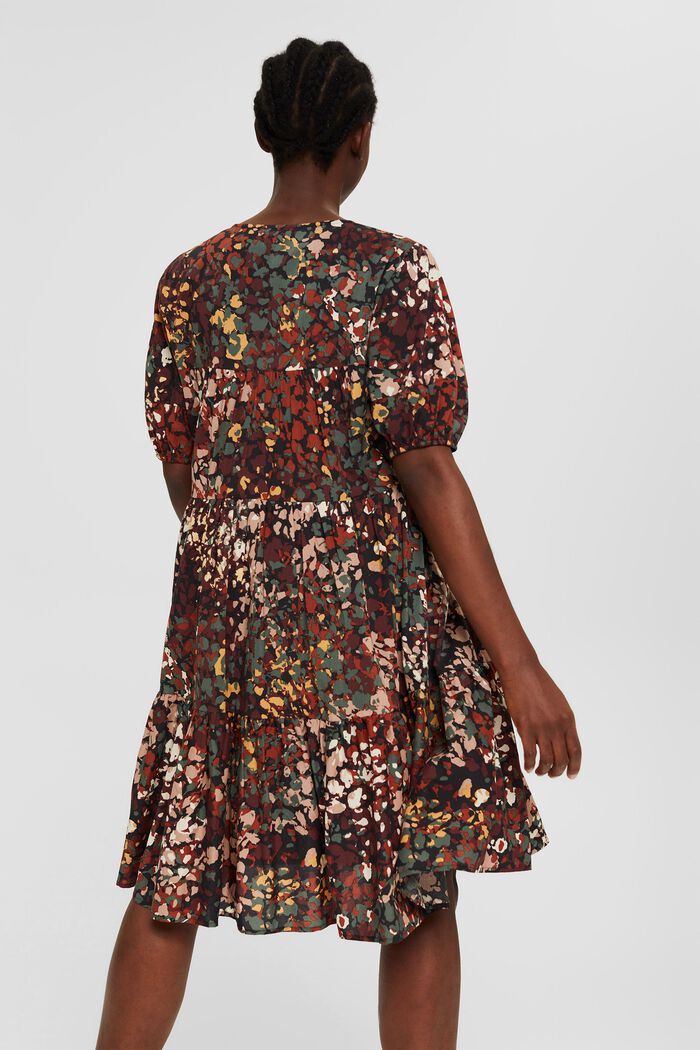 Cotton blend print dress, BLACK, detail image number 2