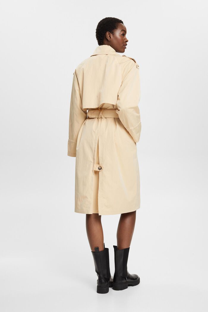 Belted Double-Breasted Trench Coat, SAND, detail image number 3