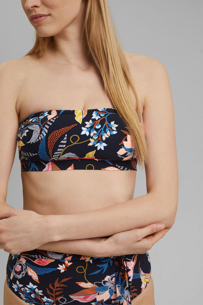 Recycled: padded bandeau top, NAVY, detail image number 4