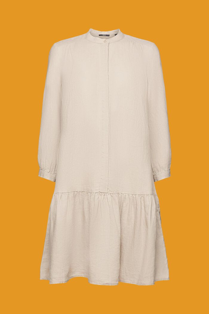 Mini shirt dress, 100% linen, LIGHT TAUPE, detail image number 6