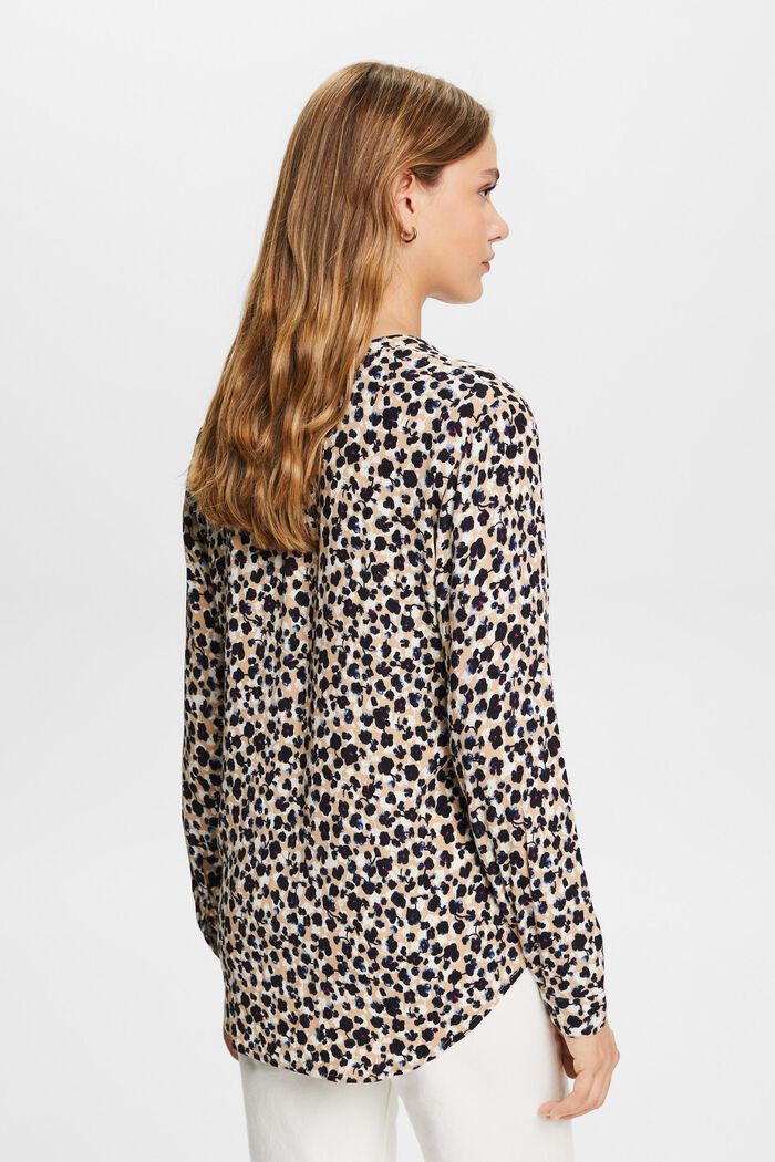 Patterned blouse, LENZING™ ECOVERO™, SAND, detail image number 3