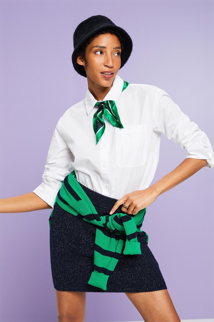 Lamé Knit Mini Skirt, NAVY, detail image number 4