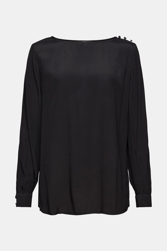 Blouse with LENZING™ ECOVERO™, BLACK, detail image number 8