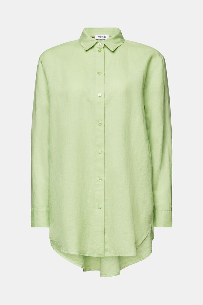 Linen-Cotton Shirt, LIGHT GREEN, detail image number 5