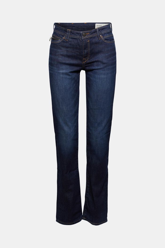 Low-rise stretch jeans, BLUE DARK WASHED, detail image number 0