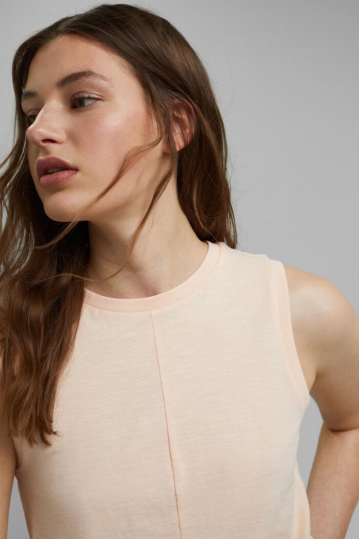 Sleeveless top with knots, organic cotton, NUDE, detail image number 5
