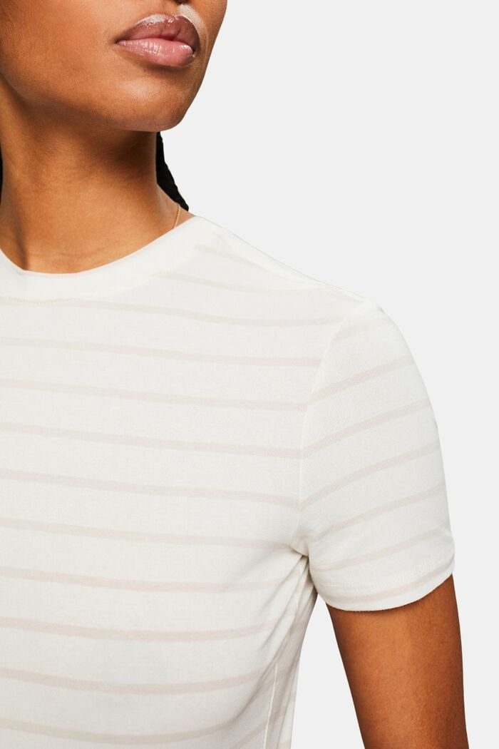 Striped Crewneck Top, OFF WHITE, detail image number 3