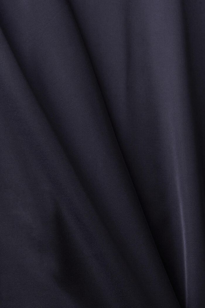 Satin blouse with ruffled edges, NAVY, detail image number 6
