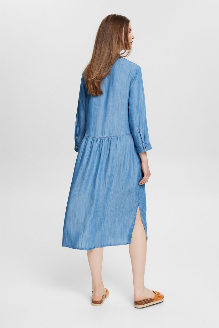 Made of TENCEL™: denim-effect midi dress, BLUE MEDIUM WASHED, detail image number 3