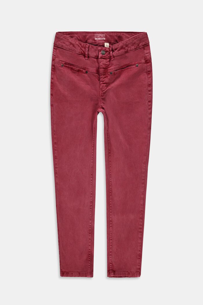 Trousers with organic cotton, DARK RED, overview