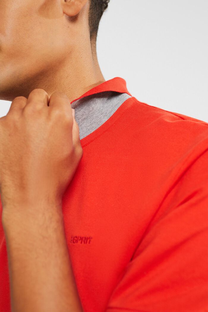 Cotton piqué polo shirt, RED, detail image number 0