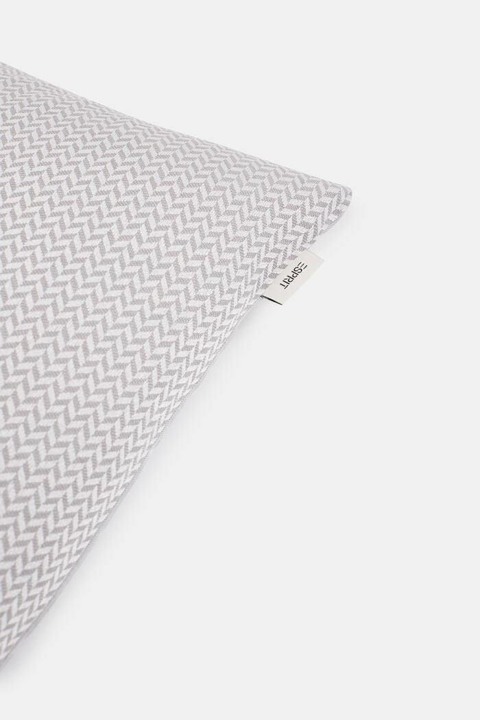 Cushion cover with a herringbone texture, GREY, detail image number 1
