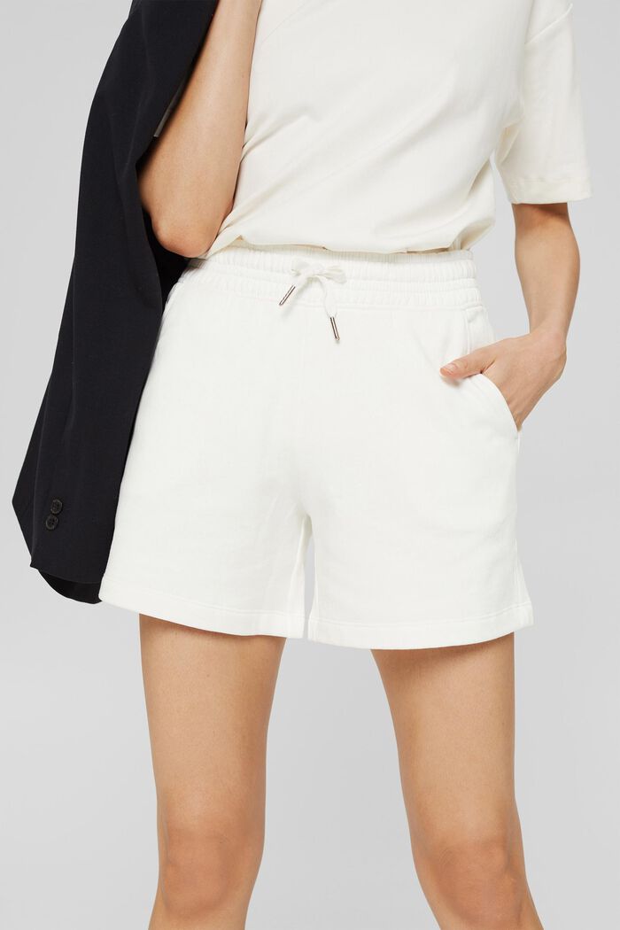Cotton sweatshirt shorts, OFF WHITE, detail image number 2