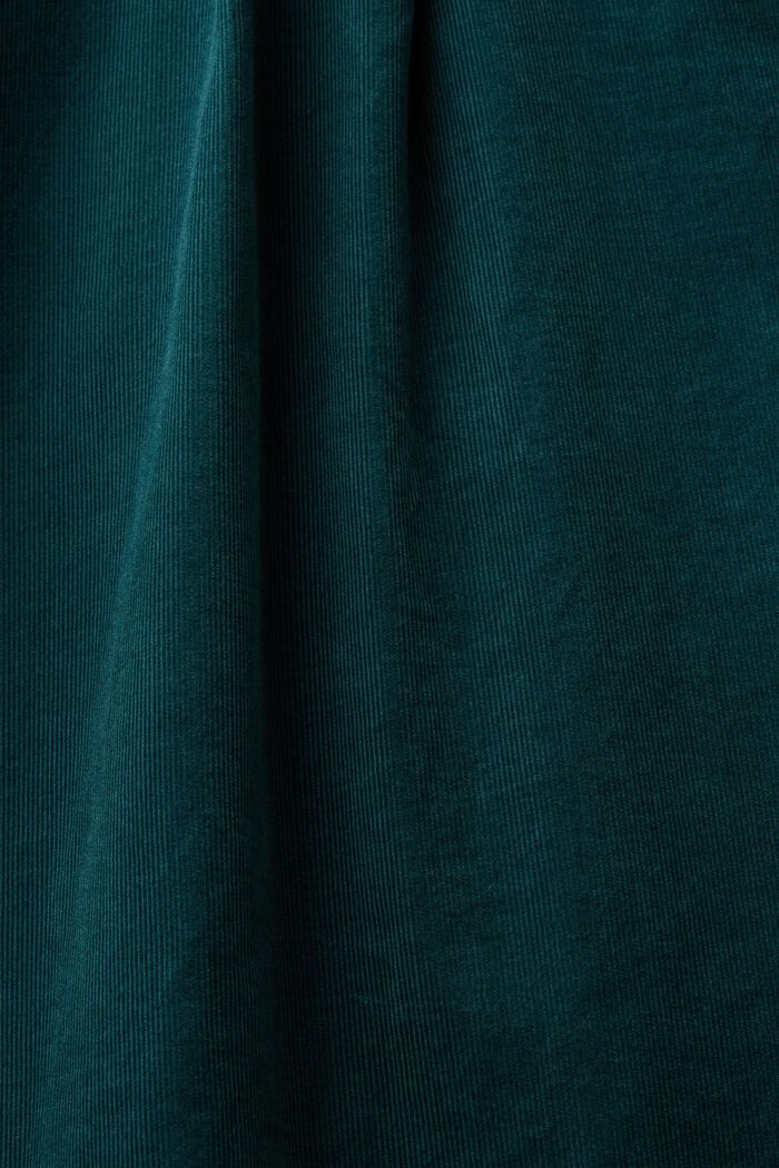 Oversize Corduroy Shirt Blouse, EMERALD GREEN, detail image number 5