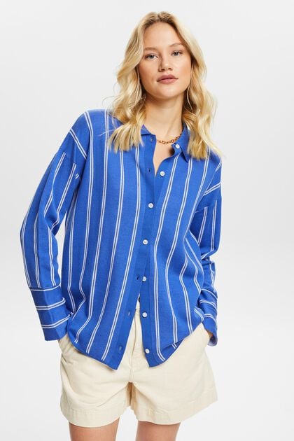 Striped Button-Up Sweater