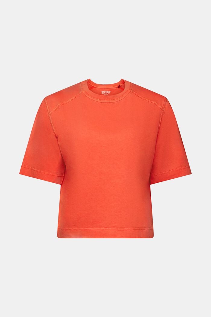 Boxy Cotton T-Shirt, BRIGHT ORANGE, detail image number 6