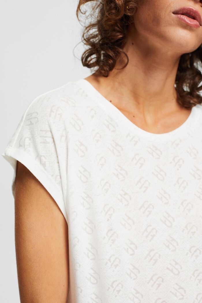 T-shirt with monograms, WHITE, detail image number 2